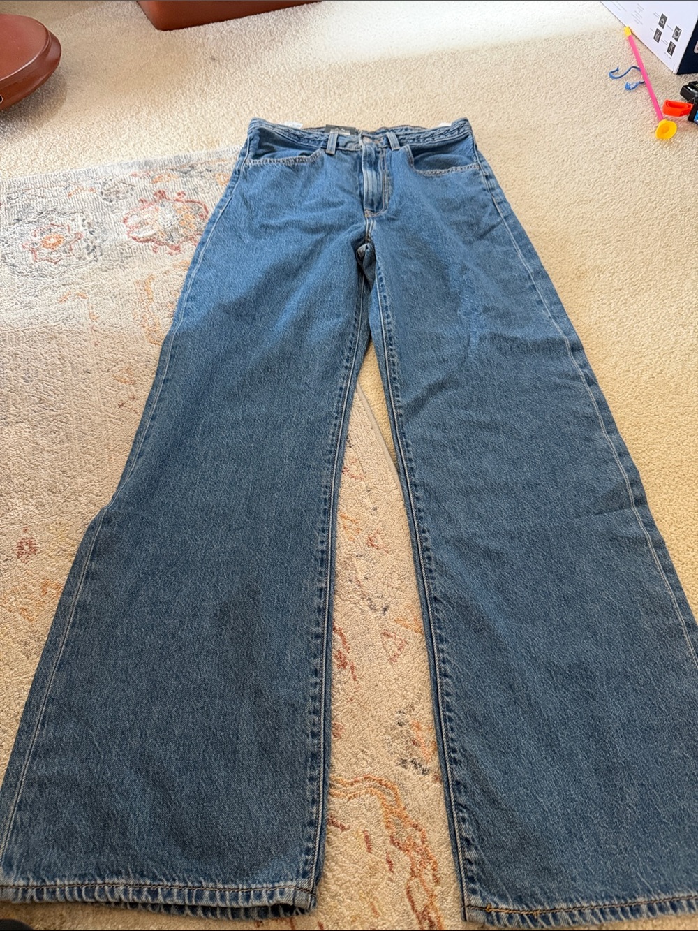 Women's Wide Leg Blue Denim Jeans